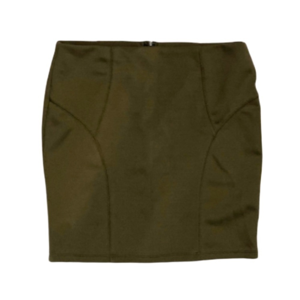 Forever 21 olive green stretch mini skirt m